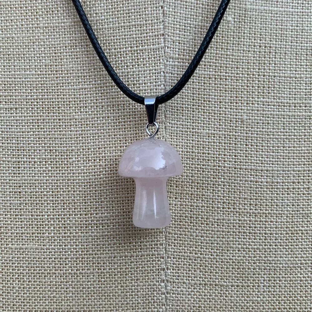Handmade Genuine Stone Mushroom Amulet Necklace - Picture 3 of 10